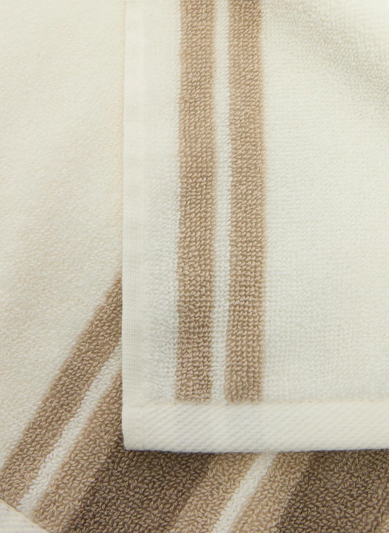 Matalan Beige Stripe Hand Towel